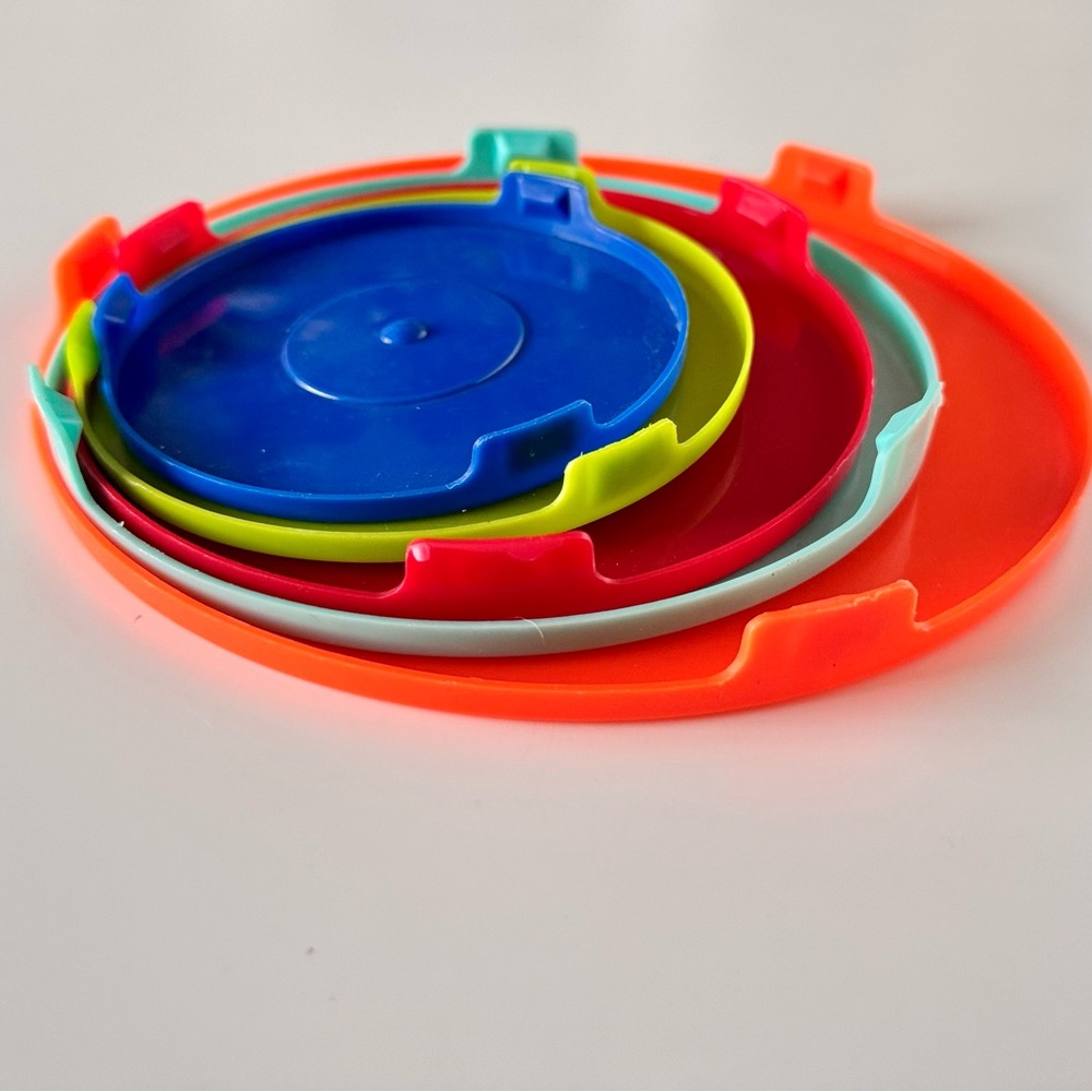 Colorful Plastic Lid Set - 5 Round Lids for Bowls